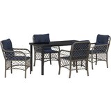  Vrtni set za objed s jastukom 5 pcs Siva i crna Ratan | shoptok.hr