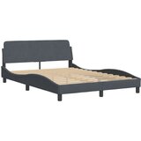  The Living Store Posteljni okvir z vzglavjem temno siv 140x200 cm žamet - Posteljni Okvir, (21455247) | Shoptok.si