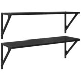 Police na zidu s policom 2 pcs Crni hrast 80 x 25 x 25,5 cm | shoptok.hr