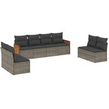 8-dijelni set vrtnih sofa od poliratana s jastucima sivi | shoptok.hr
