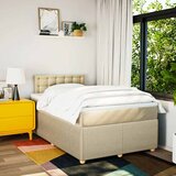  Krevet s oprugama i madracem krem 120 x 200 cm od tkanine | shoptok.hr