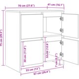 vidaXL Komode 2 pcs Staro drvo 70 x 41 x 75 cm Konstruirano drvo | shoptok.hr