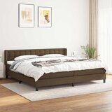  Krevet s oprugama i madracem tamnosmeđi 200x200 cm od tkanine | shoptok.hr