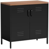 Nesta Kovinska komoda 80x40x80 cm, industrijska omara z 2 vratoma in nastavljivo polico, črna, za dnevno sobo in pisarno, (5000493341) | Shoptok.si
