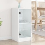 vidaXL Stranska omarica s steklenimi vrati bela 35x37x75,5 cm | Shoptok.si