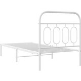 vidaXL Kovinski posteljni okvir z vzglavjem bel 90x200 cm | Shoptok.si