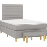  Krevet s oprugama i madrac svjetlosivi 120 x 200cm od tkanine | shoptok.hr