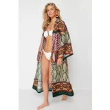 Trendyol Ethnic Patterned Midi Woven 100% Cotton Kimono&Kaftan