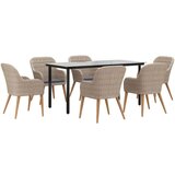  7-dijelni vrtni blagovaonski set s jastucima smeđi | shoptok.hr