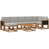  Set vanjskih sofa 8 pcs Prirodna i svjetlosiva Poliester | Eponuda.com