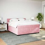 vidaXL Box spring postelja z vzmetnico roza 180x200 cm žamet | Shoptok.si