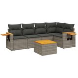 vidaXL 6-dijelni set vrtnih sofa od poliratana s jastucima sivi | shoptok.hr