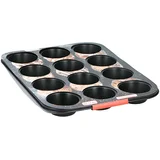 Pekač za mafine / cupcakes 12 vdolbin nelepljiv enakomerno pečenje, Črna, (5000277475)