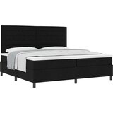  Postelja s škripcem z vzmetnico Črna 200x200 cm Tkanina, (22083500) | Shoptok.si