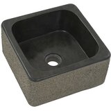  Umivalnik 30x30x15 cm rečni kamen črn, (20919149) | Shoptok.si