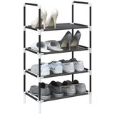 vidaXL Stalak za cipele 4 razine crni 44x28x77 cm netkana tkanina | shoptok.hr