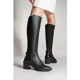 Marjin Knee-High Boots - Black - Block