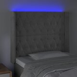  LED uzglavlje svjetlosivo 103 x 16 x 118/128 cm baršunasto | Eponuda.com