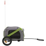 Prikolica za bicikl za ljubimce zeleno-siva tkanina i željezo | shoptok.hr