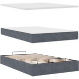 vidaXL Otomanski posteljni okvir z vzmetnico siv 120x190 cm žamet | Shoptok.si