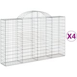  Lučne gabionske košare 4 kom 200x30x120/140cm pocinčano željezo | shoptok.hr
