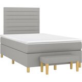 vidaXL Box spring postelja z vzmetnico svetlo siva 120x190 cm blago, (21111689) | Shoptok.si