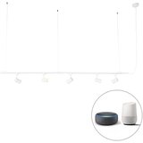 QAZQA Sistem pametnih obešalnih letev bela 1-fazna vključno s 5 WiFi GU10 - Jeana | Shoptok.si