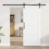 vidaXL Klizna Vrata s Hardverom Bijela 86x198.5 cm Čvrsto Drvo Bor | shoptok.hr