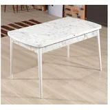 Razvlačivi trpezarijski sto Carrara, 132-170 cm, Bijela