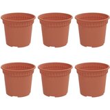  Okrugla saksija za cveće 6 pcs Crvena cigla Ø 12,5 x 10 cm | shoptok.hr