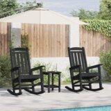 vidaXL vrtne gugalnice 2 kosi Črna 70x92x107,5 cm HDPE | Shoptok.si