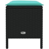  Vrtni otoman Crna i Tirkizna 80 x 38 x 42 cm PE ratan | shoptok.hr