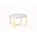 Livetastic Klubska Miza Marble, Bela, Zlata | Shoptok.si