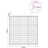  Gabion s žicom debljine 3,5 mm i mrežom 10x10 cm 150x30x150 cm | shoptok.hr