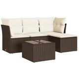 Maison Chic Seti vrtnega pohištva - Vrtna garnitura - Vrtni pohištvo set 5-delna z blazinami rjav poli ratan, (21814215) | Shoptok.si