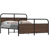 Maison Chic Kovinski Posteljni okvir - Dvoposteljna postelja - Zakonska postelja brez vzmetnice rjavi hrast 160x200 cm, (21695303) | Shoptok.si