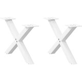  Noge za klubsko mizico v obliki črke X, 2 kosa, bele, 60 x (30-31) cm, jeklo, (22123762) | Shoptok.si