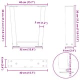  Noge za klub stolić V-oblika 2 kom Crne 40 x (30-31,3) cm Čelik | shoptok.hr