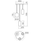  Redo 01-3480 - Visilica na sajli BOOM 3xGU10/10W/230V prečnik 33 cm crna/zelena/braon | Eponuda.com
