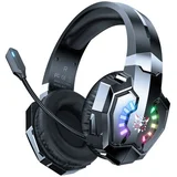 naglavne brezžične gaming slušalke z mikrofonom B15, črna