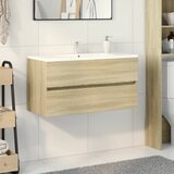  The Living Store Omarica za umivalnik sonoma hrast 90x38,5x45 cm iverna plošča - Omarica Za Umivalnik, (21458345) Cene