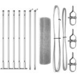 vidaXL Varjena žica ograja s 7 flanged stebri 0.6x10 m Pocinkano jeklo, (22085639) | Shoptok.si
