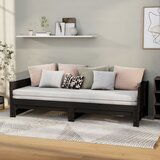The Living Store Izvlečna dnevna postelja črna trdna borovina 2x(90x200) cm - Izvlečna Dnevna Postelja, (21508642) | Shoptok.si