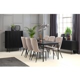 Unique Furniture Črna jedilna miza 95x180 cm Savona – | Shoptok.si