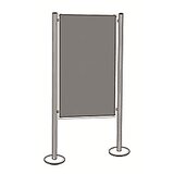 magnetoplan komplet sten za predstavitve, klobučevina, siva, 1 tabla za pripenjanje, 2 stebriča | Shoptok.si