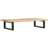  Zidna polica za umivaonik od čelika i masivnog bagremovog drva Smeđa 100 x 40 x 2 cm | Shoptok.si