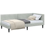 vidaXL Kotna postelja Svetlo siva 80 x 200 cm Samet in sodobno leseno | Shoptok.si