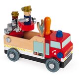 Janod BricoKids – Avto iz lesa in set za sestavljanje – Gasilci – 45 kosov | Shoptok.si