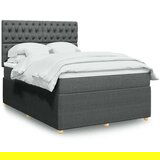  Krevet s oprugama i madracem tamnosivi 140x190 cm od tkanine | shoptok.hr