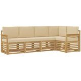  Set vanjskih sofa 5 pcs Bijela i bež 247 x 128,5 x 73 cm | shoptok.hr